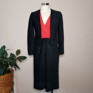 Vintage • chenille knit dress & jacket